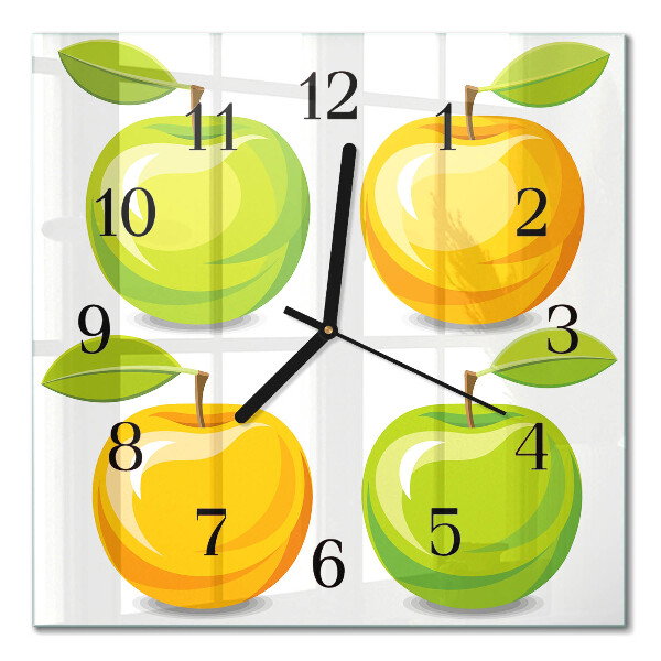 Horloge murale carrée Pommes