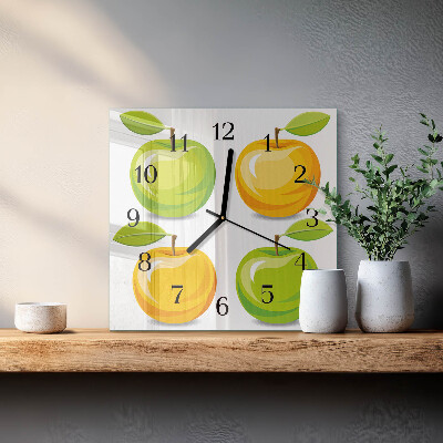 Horloge murale carrée Pommes
