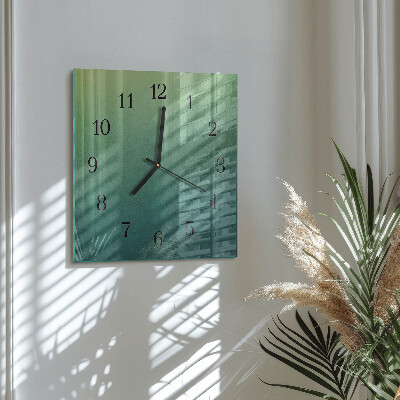 Pendule carrée en verre Dégradé vert