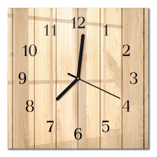 Pendule carrée en verre Bois