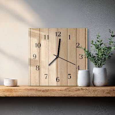 Pendule carrée en verre Bois