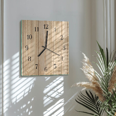 Pendule carrée en verre Bois