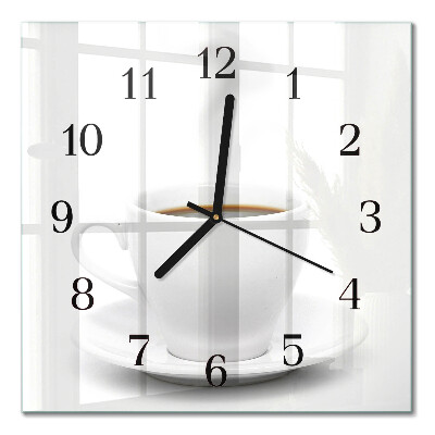 Horloge murale carrée Une tasse de café