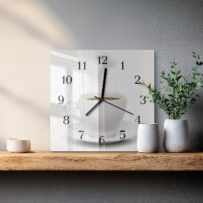 Horloge murale carrée Une tasse de café