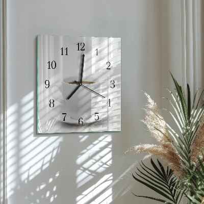Horloge murale carrée Une tasse de café