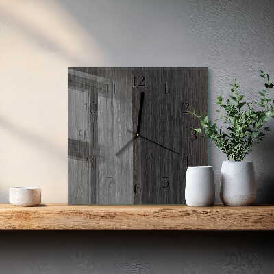 Horloge murale carrée Bois