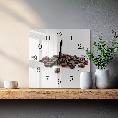 Horloge murale carrée Café en grains
