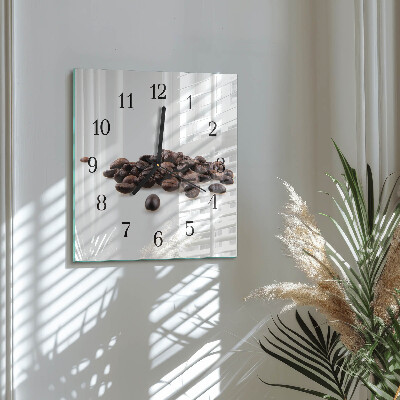Horloge murale carrée Café en grains