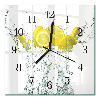 Horloge murale carrée Eau citronnée