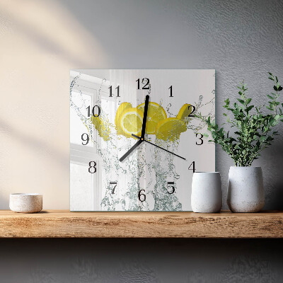 Horloge murale carrée Eau citronnée