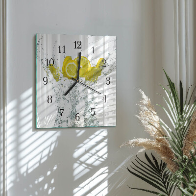 Horloge murale carrée Eau citronnée