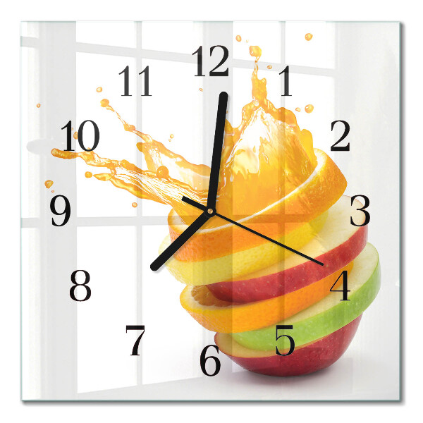 Pendule carrée en verre Fruit