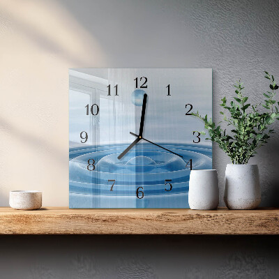 Horloge murale carrée Eau