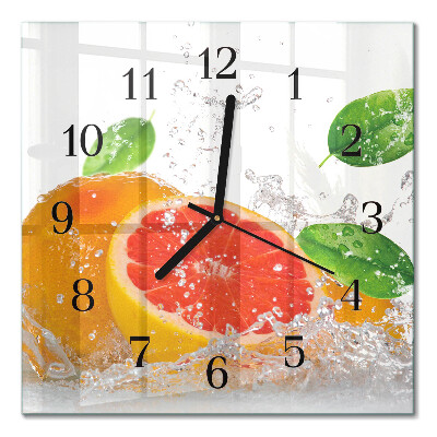 Horloge murale carrée Pamplemousse