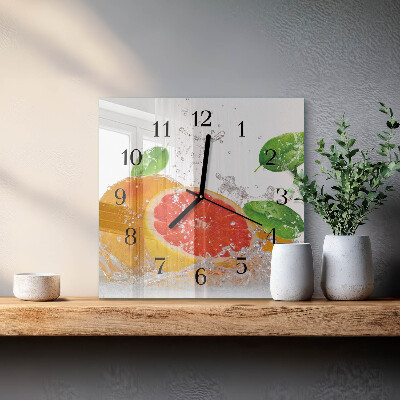 Horloge murale carrée Pamplemousse