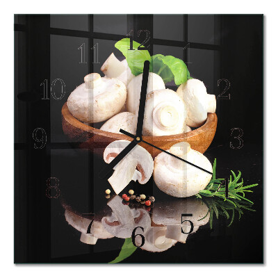 Horloge murale carrée Champignons