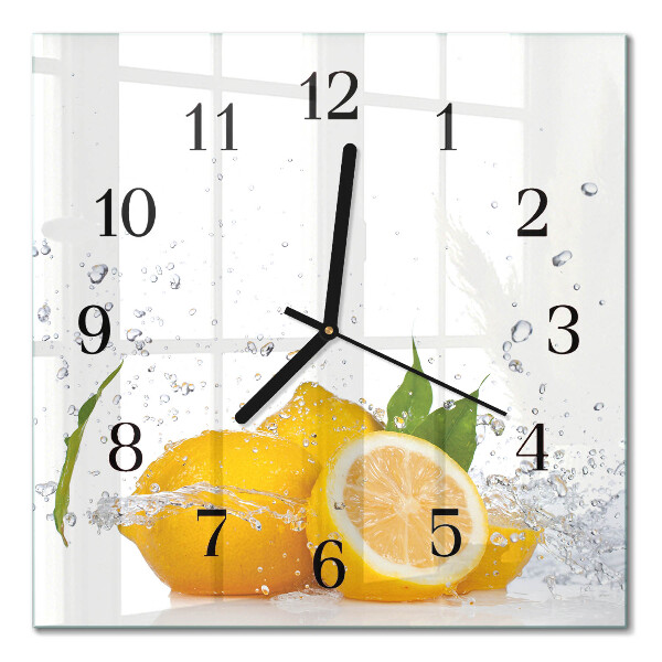 Horloge murale carrée Citrons