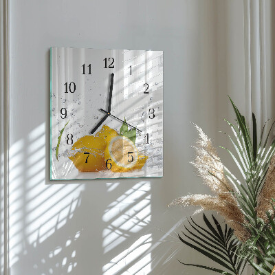Horloge murale carrée Citrons