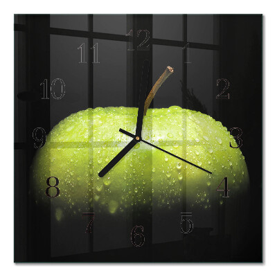 Pendule carrée en verre Pomme
