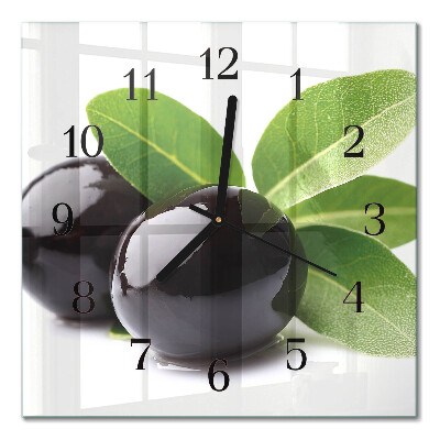 Pendule carrée en verre Olives
