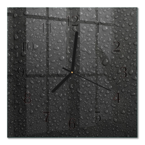 Horloge murale carrée Gouttes d'eau