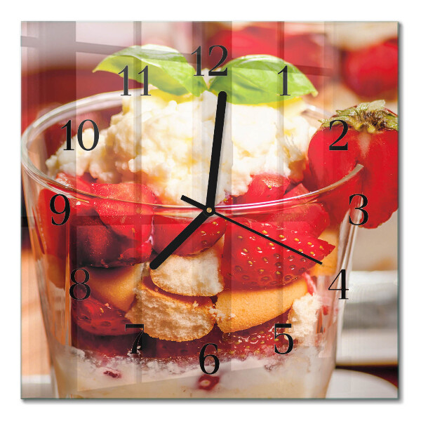 Pendule carrée en verre Fruit