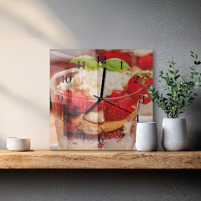 Pendule carrée en verre Fruit
