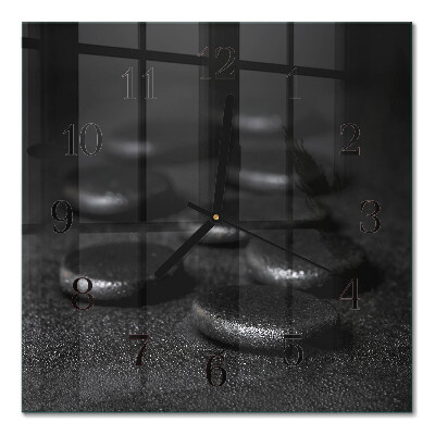 Pendule carrée en verre Pierres zen