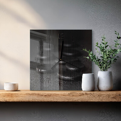 Pendule carrée en verre Pierres zen