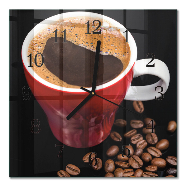 Horloge murale carrée Une tasse de café