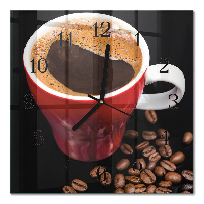Horloge murale carrée Une tasse de café