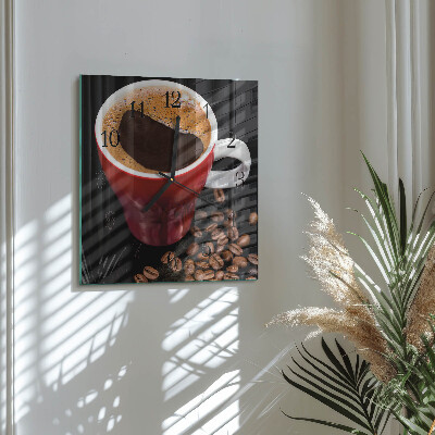 Horloge murale carrée Une tasse de café