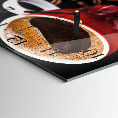 Horloge murale carrée Une tasse de café