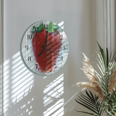 Horloge en verre ronde Fraise