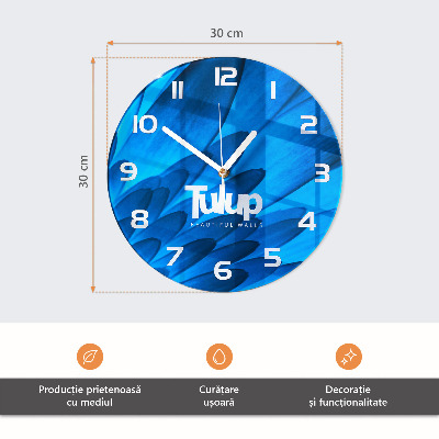 Horloge en verre ronde Palmiers marins
