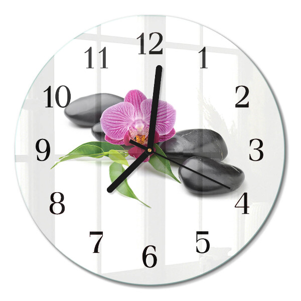 Pendule murale ronde Orchidée