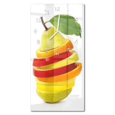 Horloge murale en verre rectangulaire Fruit