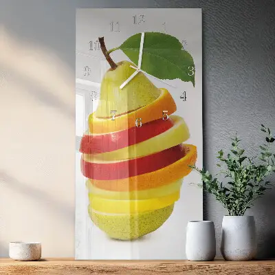 Horloge murale en verre rectangulaire Fruit