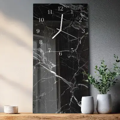 Horloge murale en verre rectangulaire Graphite