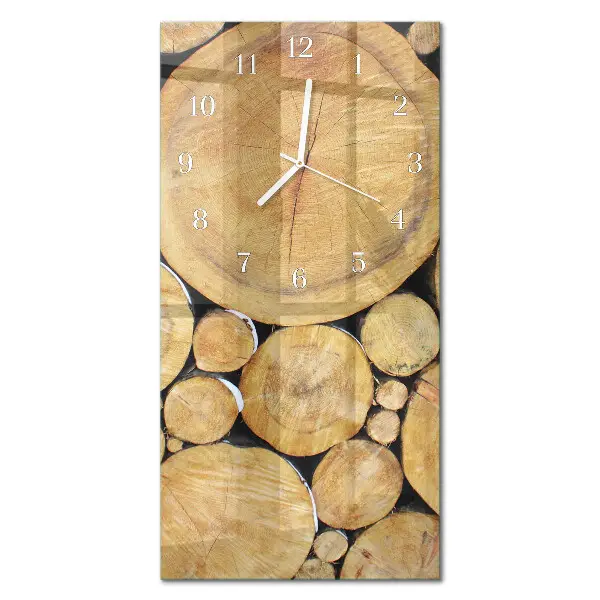 Horloge murale en verre rectangulaire Bois