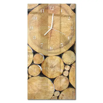 Horloge murale en verre rectangulaire Bois