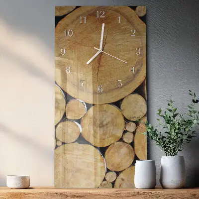 Horloge murale en verre rectangulaire Bois