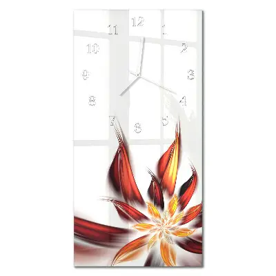 Horloge murale en verre rectangulaire Fleur