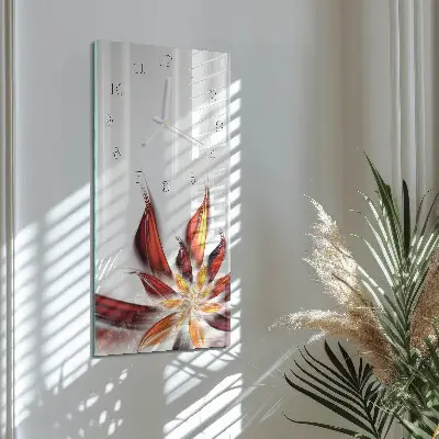 Horloge murale en verre rectangulaire Fleur
