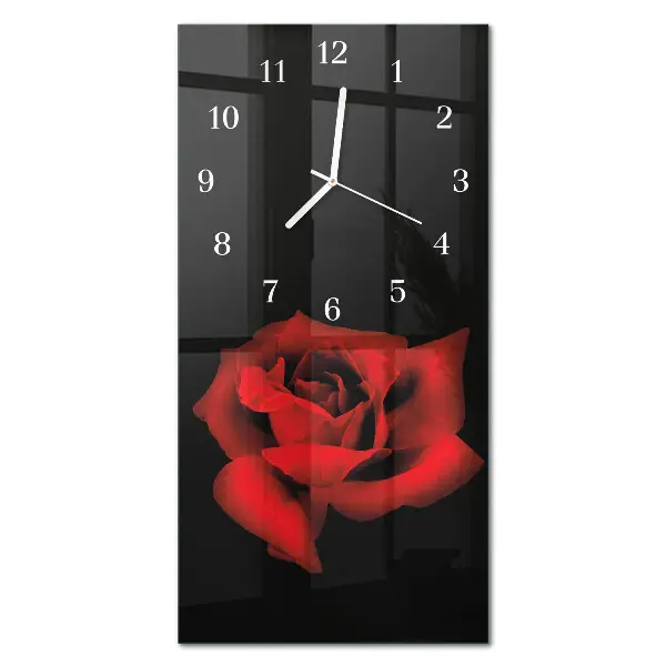 Horloge murale en verre rectangulaire Rose