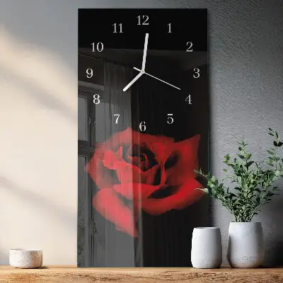 Horloge murale en verre rectangulaire Rose