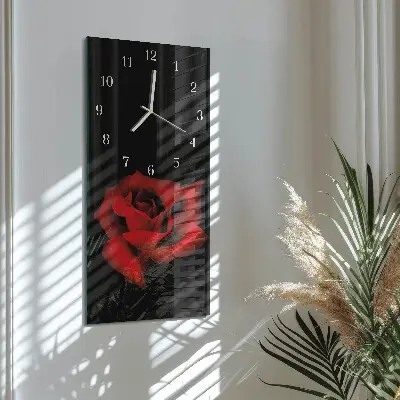 Horloge murale en verre rectangulaire Rose