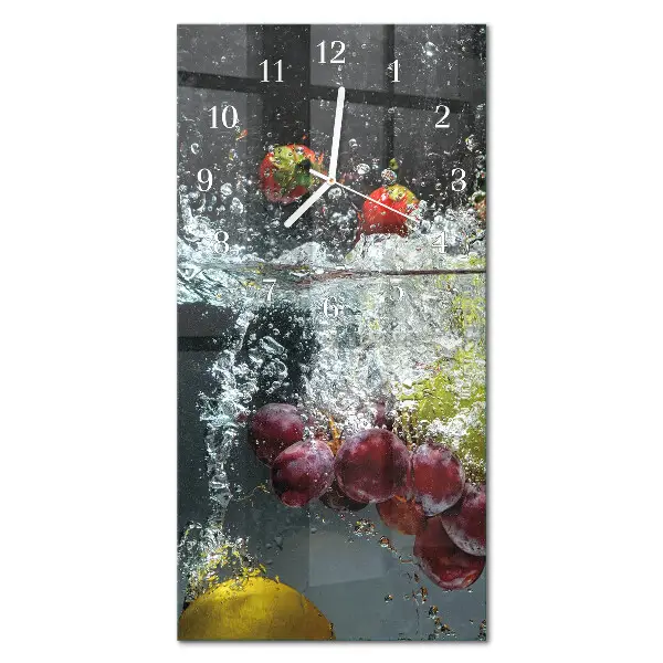 Horloge murale en verre rectangulaire Fruit