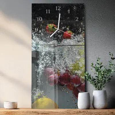 Horloge murale en verre rectangulaire Fruit