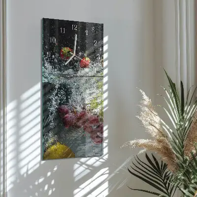 Horloge murale en verre rectangulaire Fruit